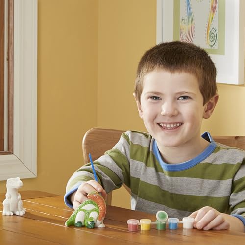 Image of Melissa & Doug Created by Me! Dinosaur Figurines Craft Kit (2 Resin Dinosaurs, 6 Paints, Paintbrush) (Pack of 12)