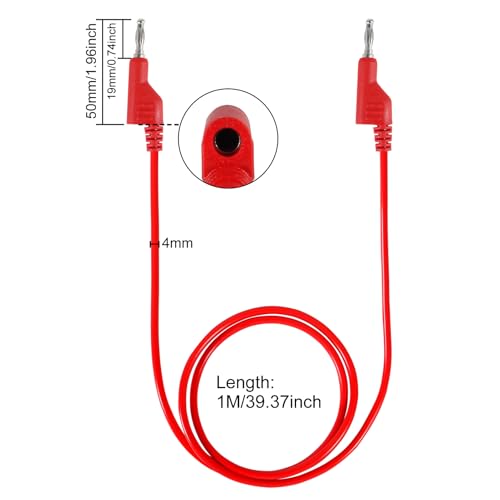 Image of 5pcs Stackable Banana to Banana Plug Test Leads Soft Electrical Test Cable Wire 3.3ft /1m for Multimeter 1000V 15A