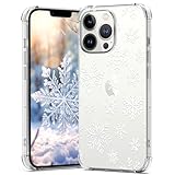 YEPO for iPhone 13 Pro Max Clear Case Christmas, Xmas Snowflake Design Slim Protection Shockproof Mobile Case Girls Kids Women for iPhone 13 Pro Max 6.7'