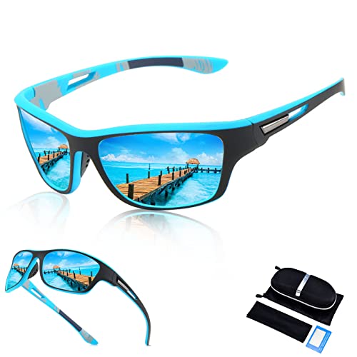 Sport Sonnenbrille Herren Polarisierte Sportbrille Outdoor Sportbrille Fahrradbrille Winddicht Selbsttönend Polarisierte Fahrradbrille für Herren Damen zum Angeln Fahrrad Golfen Laufen UV400 Schutz