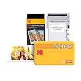 KODAK Mini 2 Retro 4PASS Portable Photo Printer (2.1x3.4 inches) Initial 8 Sheets + 60 Sheets Pack Bundle, Yellow