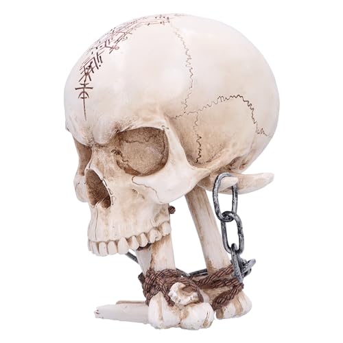 Nemesis Now Horror Skull Ornament, Resin, Natural Bone and Silver Chain, 14.5cm - Image 2