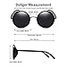 Dollger Steampunk Vintage Retro Round Sunglasses Metal Circle Frame (Black Lens+Black Frame,100% UV Protection Lens)
