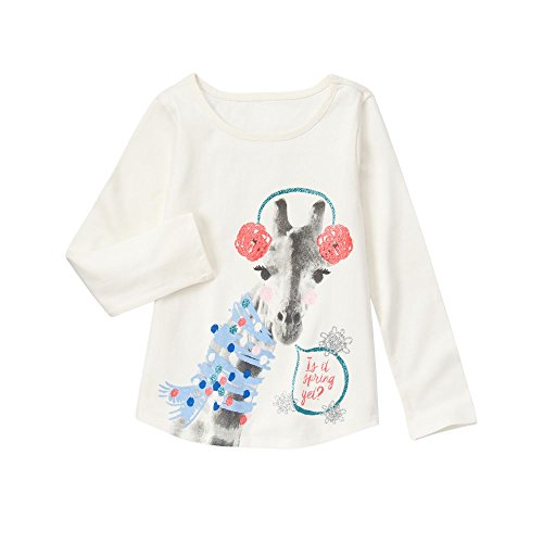 Gymboree Girls' Big Long Sleeve Giraffe Graphic Tee