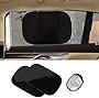 Banseko 2 Pieces Car Window Shade,Blocks Over 95% of Harmful UV Rays Car Sunshades Protection for Kids & Pets,Glare and UV Rays Protection Foldable Door Window Shade for Most Car,Truck, SUV (Black)