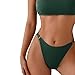 Lmdudan Women Two Piece Bikini Sets Ribbed Cheeky Textured Spaghetti Strap Bathing Suit 2026 Fashion Summer Swimwear Army Green