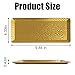 Celmuron Hammered Rectangular Platter Serving Tray, Gold Stainless Steel Decorative Storage Tray, 9.8 x 4.3 Inch