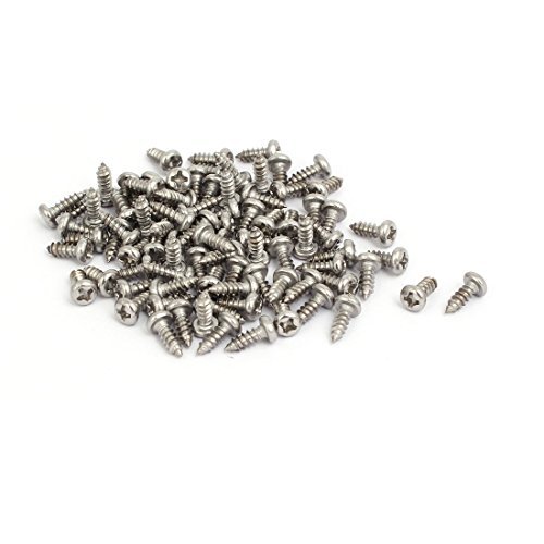 Uxcell Viti Autofilettanti M3x8mm Acciaio Inox 304 Testa Pantera Phillips 100pz