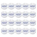 JAMAKALA Double Sided Suction Cups, 20Pcs Slip-Proof Double Sided Sucker Pads,Clear Plastic Suckers Table Glass Suckers for Glass Table (2 cm)