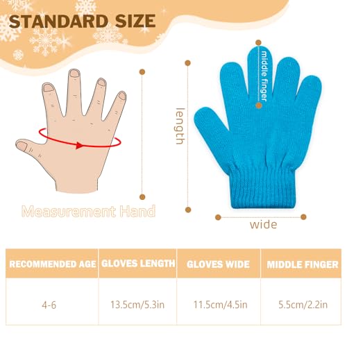 Image of ONESING 12 Pairs Kids Gloves - Warm Knitted Winter Gloves Bulk for Girls Boys | Children Gloves Designed for Cold Weather