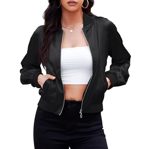 Amazon.com: Zando Black Bomber Jacket Women 2025