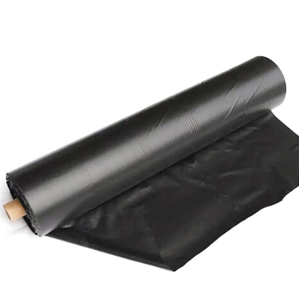 Grube, 0,014 mm, czarne arkusze osłonowe z polietylenu ogrodowego, 1 x 10 m, rolnicza folia PE do roślin, szklarni, ochrona na zewnątrz, odporne na promieniowanie UV, materiały ogrodnicze