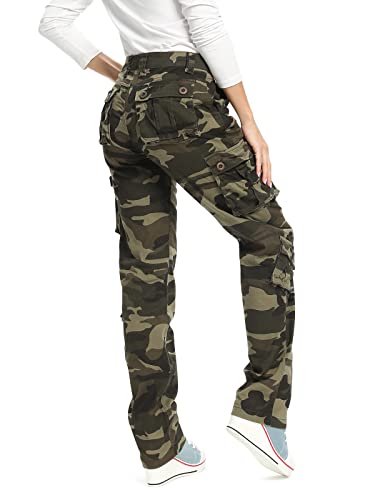 Womens Stretch Casual Cargo Work Pants Camo Combat Tactical Travel Pants with 8 Pockets2