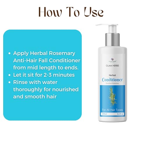 Image of Rosemary Anti-Hairfall Conditioner 250ml For Hair Growth, Anti Hair Fall, Stronger, Shiny & Long Hair & Healthy Scalp | Men & Women