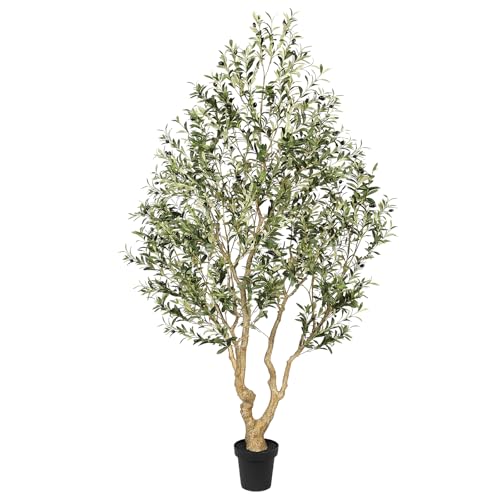 FEELEAD Faux Olive Tree 8ft - Tall Olive Trees Artificial Indoor Home Decor