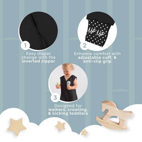 Image of Sleeveless Soft Baby & Toddler Sleeping Sack, Breathable with Adjustable Feet Cuffs & Anti-Slip Grip