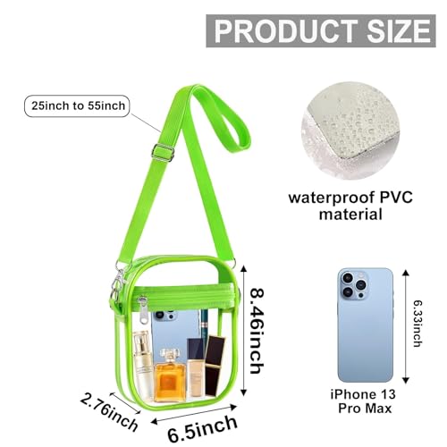 Image of Fibrdoo Clear Crossbody Purse Bag, Clear Bag Stadium Approved with Front Pocket for Concerts Sports Festivals