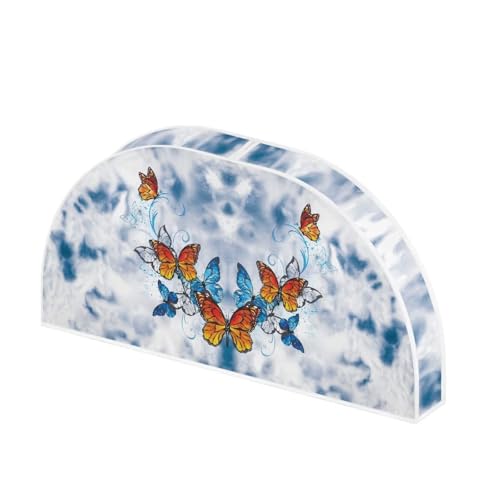 Babrukda Blue Tie Dye Butterfly Clothes Garment Rack Cover for Suit, Hanging Clothing Storage Bags for Dress, Coat, Shirts Travel Hanging Garment Bags Reusable Wardrobe Clothes Protector4