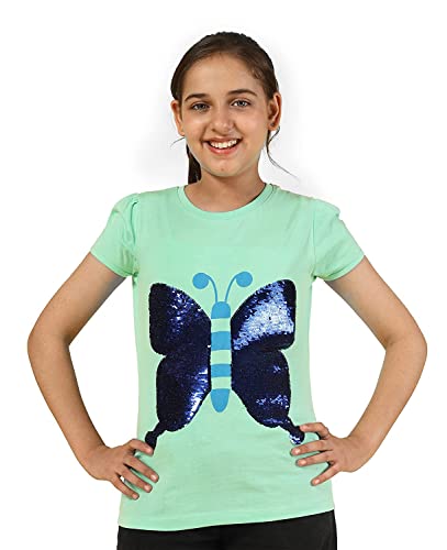 Image of KYDA KIDS Girls Cotton Full Sleeve Sequence and Embroidery Tops - Multicolor (Pack of 1)