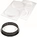 Silikomart "Kit Tarte Ring 150" Silicone Mold with 2 Cavities 4.80 Inch Diameter x 0.78 Inch High, Plus 2 Heat-Resistant Perforated Plastic Cutting Rings