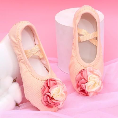 Girls Ballet Shoes Soft Dance Shoes Flower Ballet Slipper Daily Wear Yoga Shoe Flats for Toddler/Little Kid/Big Kid2
