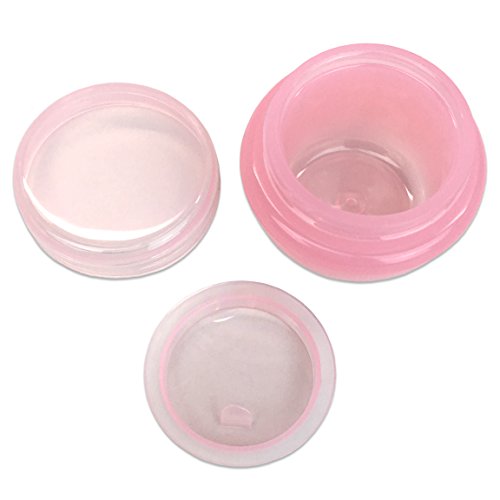 Beauticom 10G/10ML Frosted Container Jars with Inner Liner for Scrubs, Oils, Salves, Creams, Lotions, Makeup Cosmetics, Nail Accessories, Beauty Aids - BPA Free (12 Pieces, Pink)