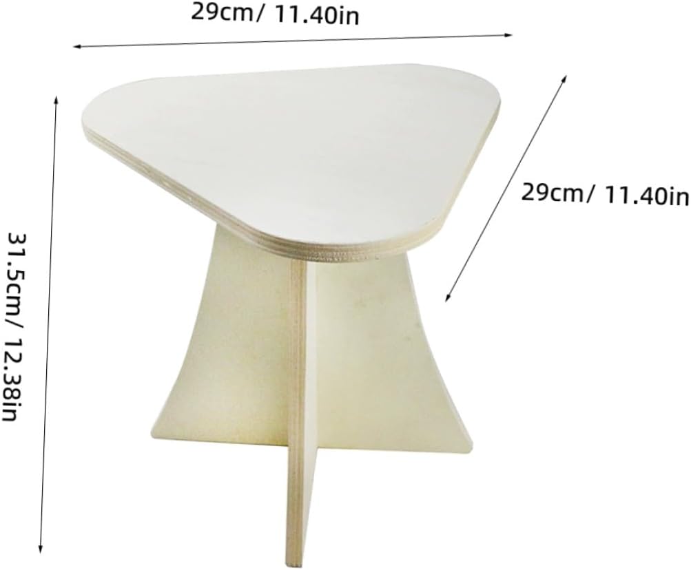 Tofficu Solid Wood Small Stool Plant Stand with Mortise Tenon Joinery, Rustic Wooden Flowerpot Display Rack for Indoor Green Plants and Decorative Pots