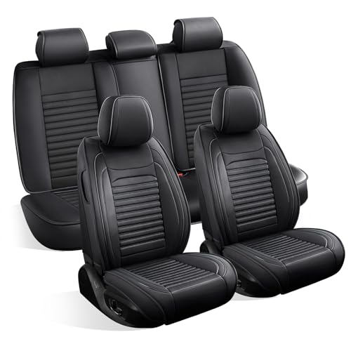 Image of Car Seat Covers Fit for Impreza 2003-2025(Black,Full Set) | Full Coverage Car Seat Covers Sets,Breathable Anti-Slip Waterproof All-Weather Seats Protectors