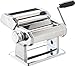 KitchenCraft World of Flavours Pasta Maker, Manual Pasta Machine with 9 Adjustable Thickness, Italian Deluxe Double Cutter, Stainless Steel