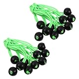 COLLBATH Robuste Schwarze Bungee Gummiseile mit Kugel 20 Stück Elastische Spannseile zum Befestigen von Planen und Zelten UV Beständig für Camping und Outdoor