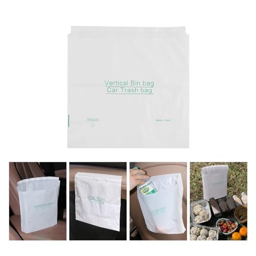 Image of 50pcs Car Trash Bags，Disposable Car Garbage Bags, Portable Waterproof Leak Proof Barf Vomit Bags, Easy Stick-On and Self-standing Cleaning Bags for Cars, Bedrooms, Bathrooms, Offices, Kitchens
