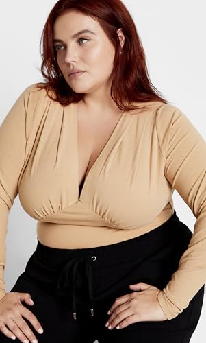 Image of City Chic Women's Plus Size Amelila Pleat Bodysuit