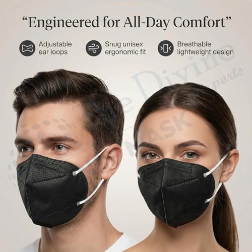 Image of Reusable & Washable Face Mask - Breathable Foldable Non-Woven Fabric Mask with Adjustable Ear Loops for Everyday Use, Comfortable Unisex Fit