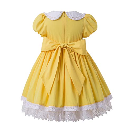 Pettigirl Girls Elegant Easter Summer Yellow Ruffle Lace Short Sleeve Casual Clothes Kids Toddler Lovely Festival Dress2