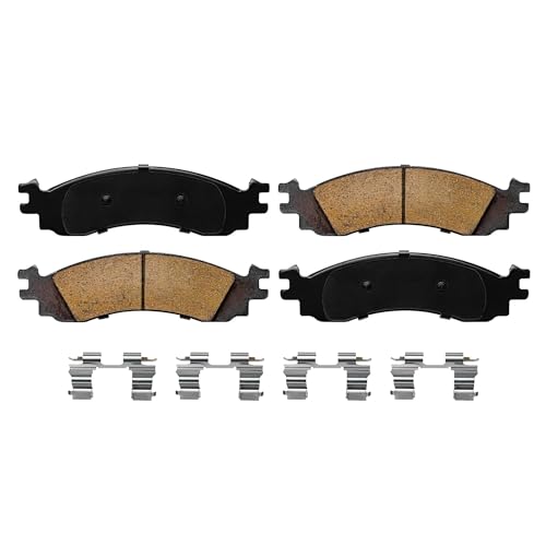 Image of Detroit Axle - Brake Pads for 06-10 Ford Explorer 07-10 Explorer Sport Trac | Mercury Mountaineer Copper-Free Ceramic Brake Pads w /Hardware Front and Rear Replacement