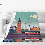 Material de franela: hecha de franela antibolitas de alta calidad, esta manta con estampado de I Love London es increíblemente cómoda y cálida, se siente genial. Mejora tu sueño. Garantiza una aplicación a largo plazo