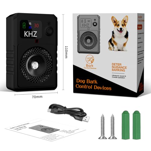 QEWEUUIE Anti Bell Gerät Hunde - 50 Fuß Reichweite - 3 Modi Antibell Ultraschall Gerät - IPX5 Wiederaufladbar Hundegebell Stoppen mit Farbdisplay Drinnen Draußen für Kleine/Mittelgroße/Große Hunde