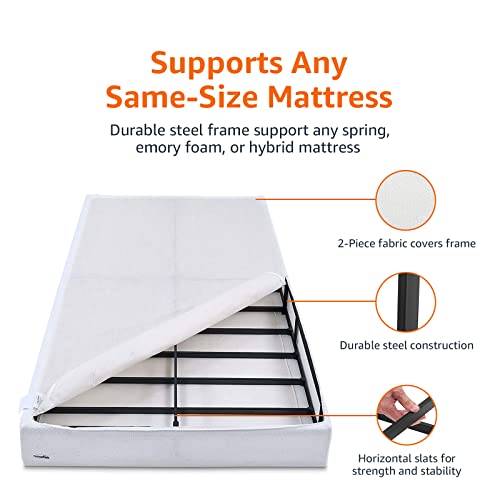 Amazon Basics Smart Box Spring Bed Base, 5-Inch Height Mattress Foundation, Tool-Free Easy Assembly, Queen, 79"L x 59.5"W x 5"H, White - Image 4