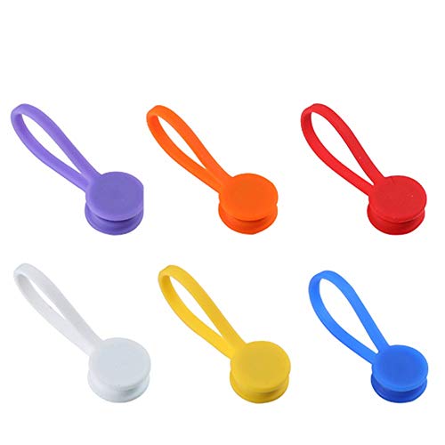 マグネット万能クリップ,万能クリップ,ケーブルクリップ,マグネット強力クリップ,強力な磁石イヤホンコード,USBコード,収納整理 につけられるクリップ12色【6個入り】