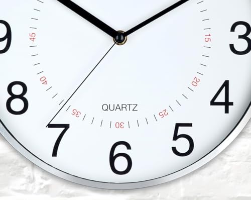 Unilux Aria Horloge Murale 30.5cm Systeme Quartz avec Double Affichage Métal Gris – Image 5