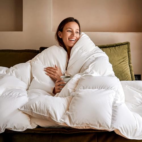 Image of PURE ECO 600 GSM Down Alternative Comforter for King Size (90 inchX106 inch) - 600 GSM Heavy Winter Comforter /Rajai /Duvet /Blanket Microfiber Super Soft Fluffy for Winter King Size - Chocolate Brown Color