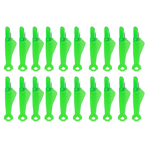 Surakey 20 Pcs Sewing Machine Needle Inserters Threader Fish Type Quick Sewing Threader Embroidery Floss Automatic Hand Sewing Craft DIY Tool Embroidery Floss Sewing Wire Loop, Green