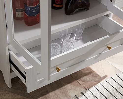 Home Source Display Storage Cabinet In White With Glass Doors #TOP1