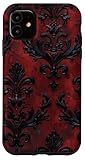 Gothic Dark Red Floral Pattern Occult Goth Aesthetic Y2k Case for iPhone 11