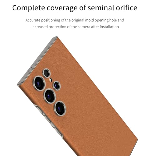 Image of Midkart Leather Case Compatible with Samsung Galaxy S24 Ultra Release 2024 Hard PC Smooth Lightweight Slim Camera Protection Cover, Orange