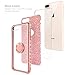 iPhone 8 Plus Case,iPhone 7 Plus Case, Glitter Phone Case Ring Kickstand Bling Diamond Rhinestone Clear Pink Bumper Sparkly Girls Women for Compatible for Apple iPhone 7/8 Plus - Rose Gold