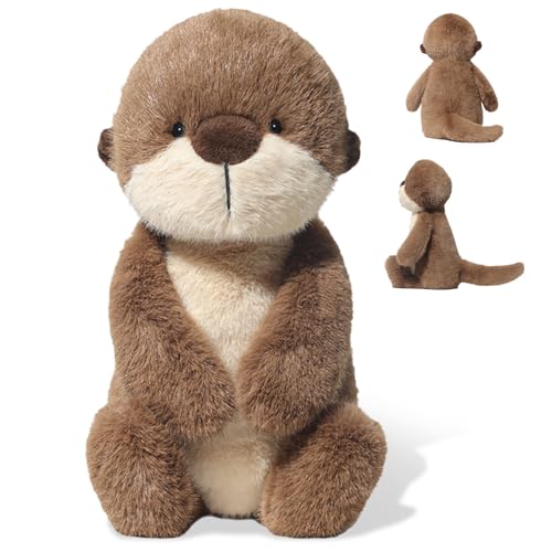 Quahzify Otter Plüschtier, 36cm Kawaii Stofftier, Seeotter Kissen Puppe, Plüsch Spielzeug für Kinder, Mädchen, Jungen Geburtstag Geschenk Kuscheltiere