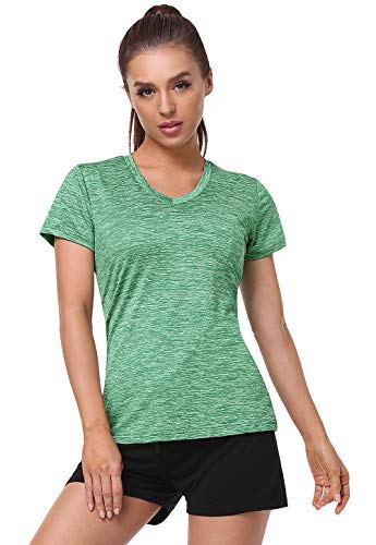 Xelky 3-4 Pack Women's Dry Fit Tshirt Short Sleeve Moisture Wicking Athletic Shirts Sport Activewear Tee V Neck Workout Top