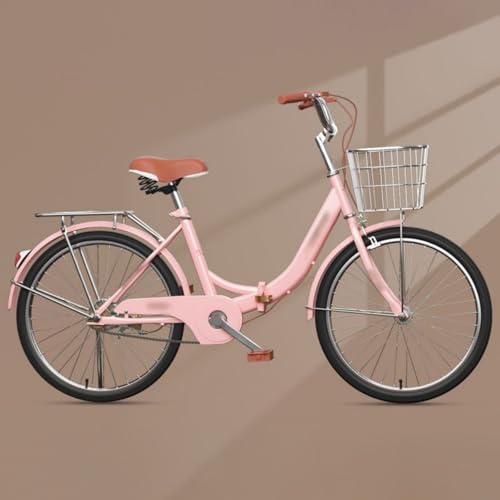 GLSQBVRP 20' 22' 24' 26' Damen-Klapprad, Klapprad Mit Kohlenstoffstahlrahmen Und Doppelscheibenbremsen, Singlespeed-Klapprad B,20 inch