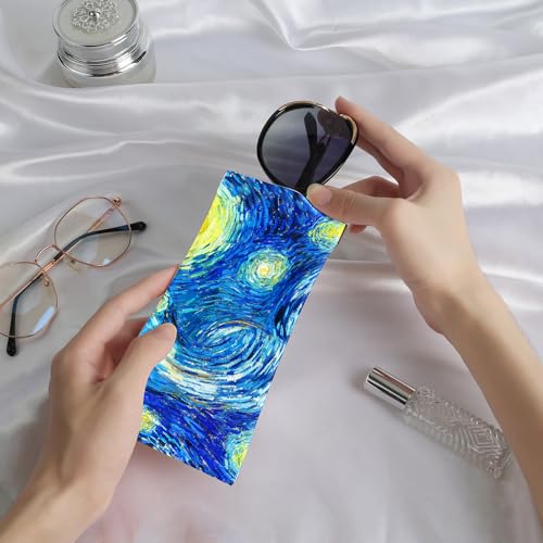 Image of Anikathy 2Pcs Sunglass Eyeglass Glasses Case Soft PU Leather with Cleaning Cloth Cute Glasses Pouch Bag for Men Women Girs